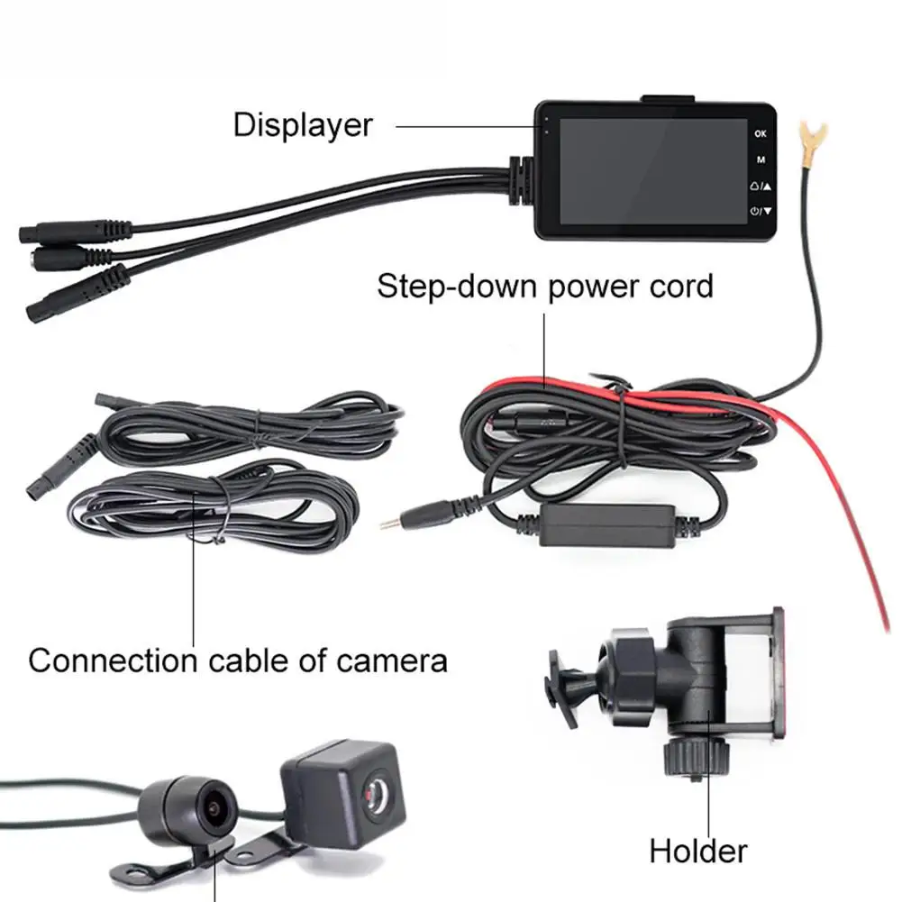 3 дюймовый видеорегистратор 720P HD для мотоцикла вождения Водонепроницаемая