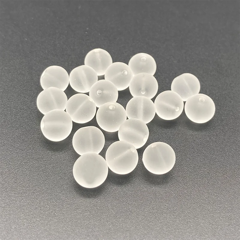 Матовые прозрачные стеклянные бусины 8 мм круглые из натурального камня для