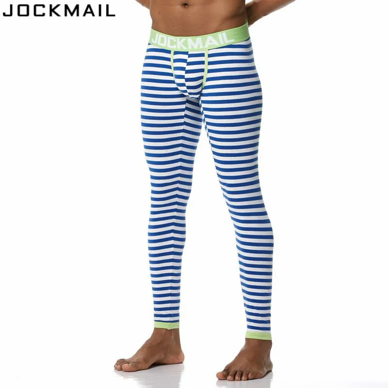 JOCKMAIL, брендовые новые осенние и зимние мужские кальсоны, термобелье, леггинсы, штаны, высокое качество, хлопок, модные, сексуальные, в полоску