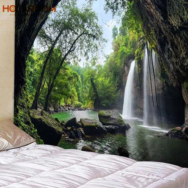 Гобелен 3d напечатанный настенный гобелен полиэстер ткань водопад Гора с принтом