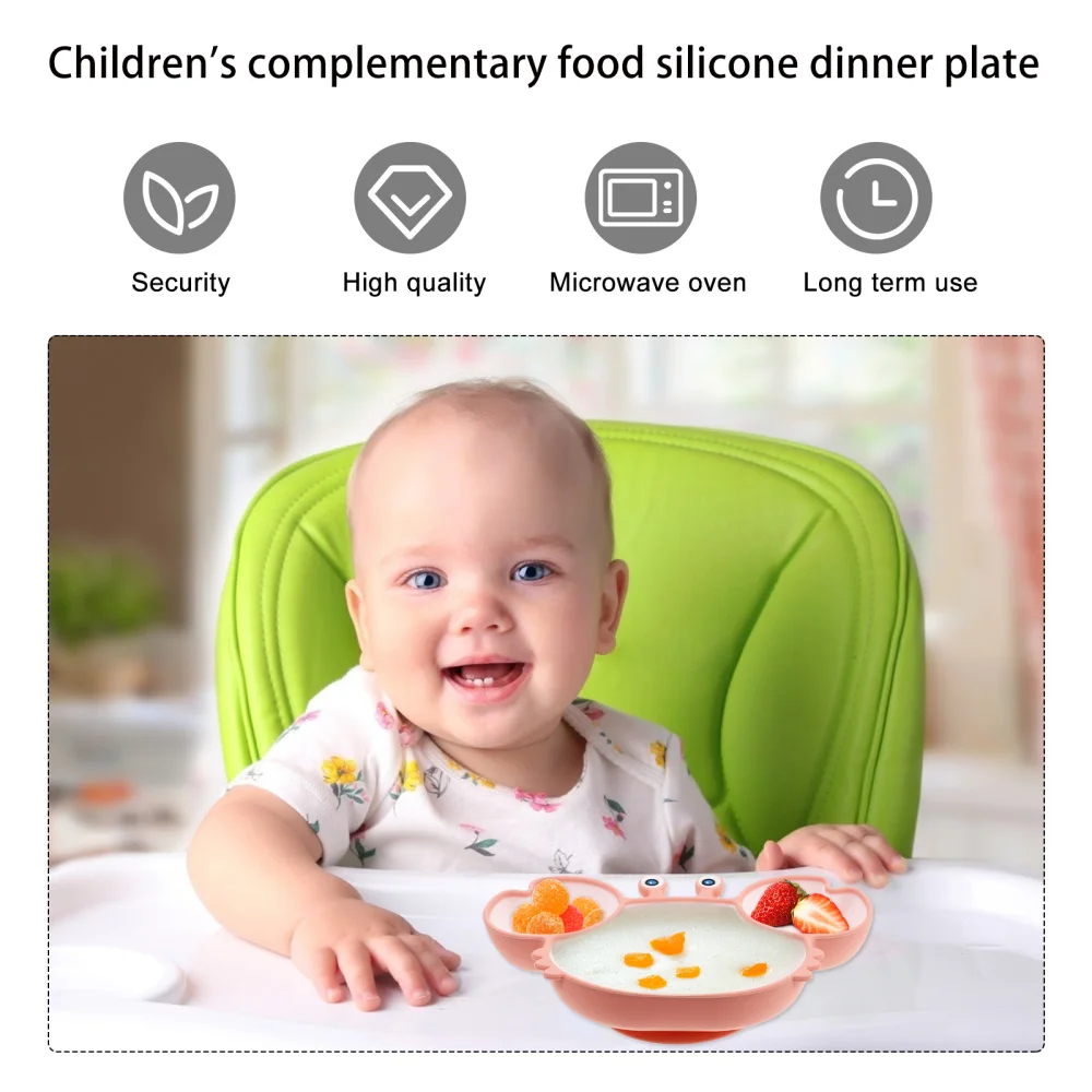 

Baby Toddlers Children Plate Baby Non-Slip Baby Plate Suction for Microwave
