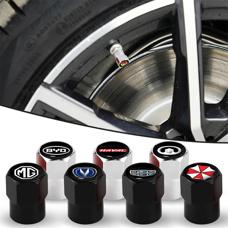 

4pcs Automobile Stainless Steel Hexagonal Tire Dustproof Valve Cap for Mustang Zapatillas Miniatura Gt Shelby Car Accessories