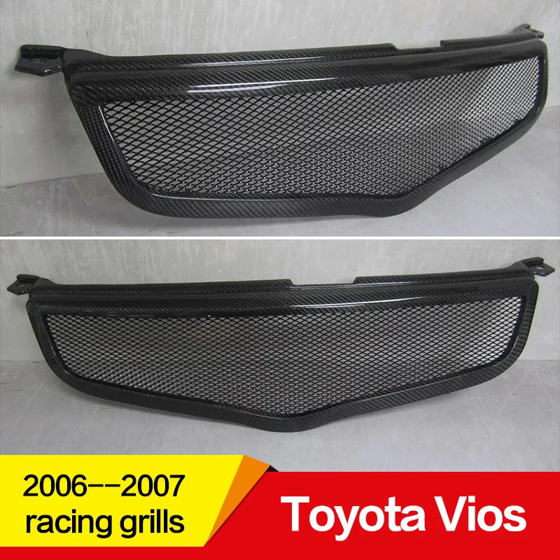 Используется для Toyota Vios racing grills 2006 07 год комплект кузова из углеродного волокна/RFP Refitt Передняя Центральная решетка крышка аксессуары