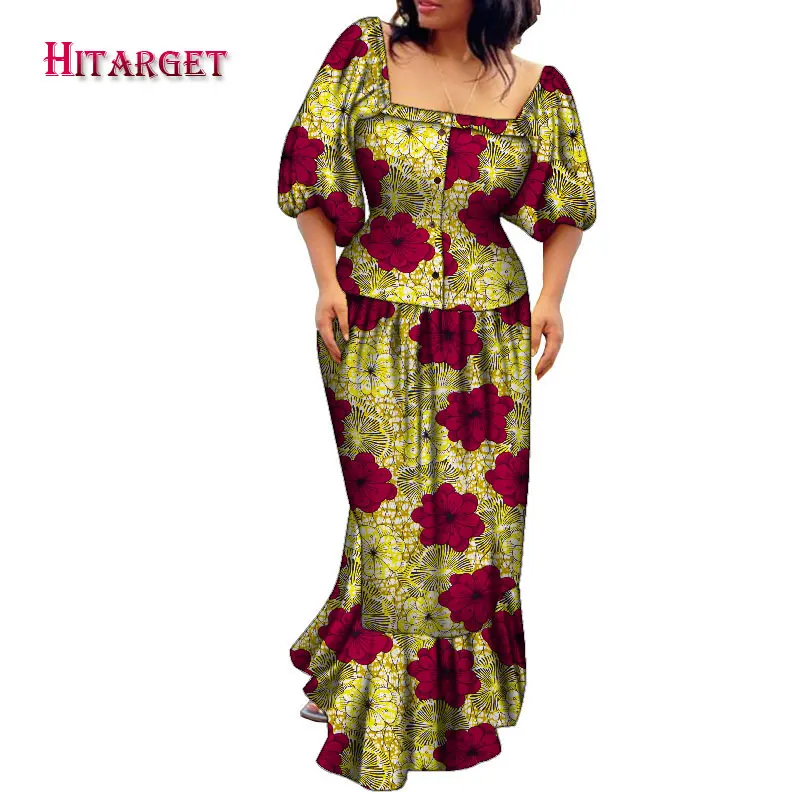 

African Dresses for Women 2020 Hitarget Private Custom African Print Dashiki Plus Size Lady Dress African Women Clothing WY216