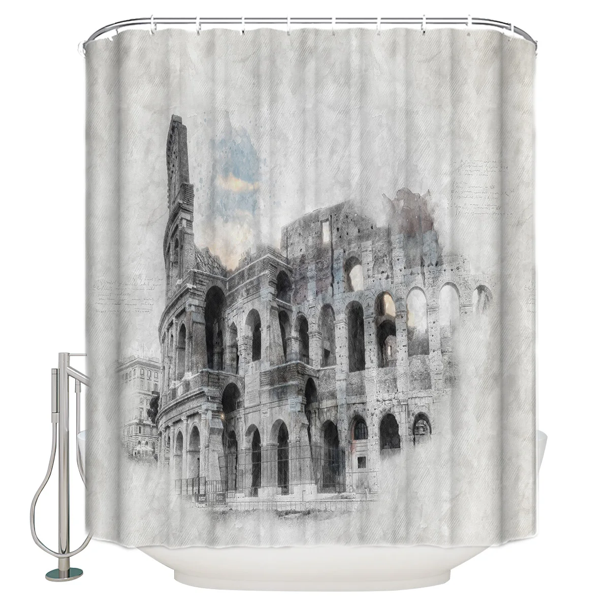 Античная римская занавеска для душа в виде Колизея водонепроницаемая шторка из