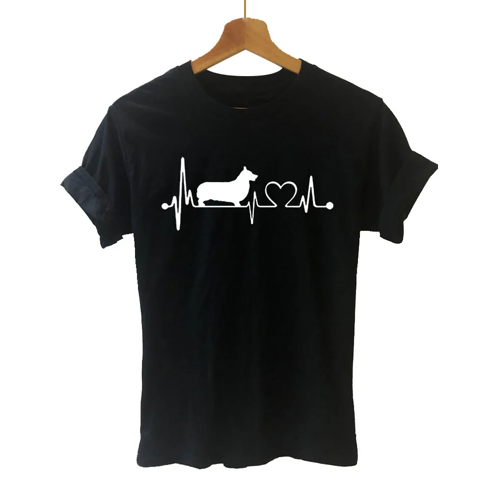 Футболка Corgi с изображением собаки и мамы в стиле Харадзюку забавная футболка