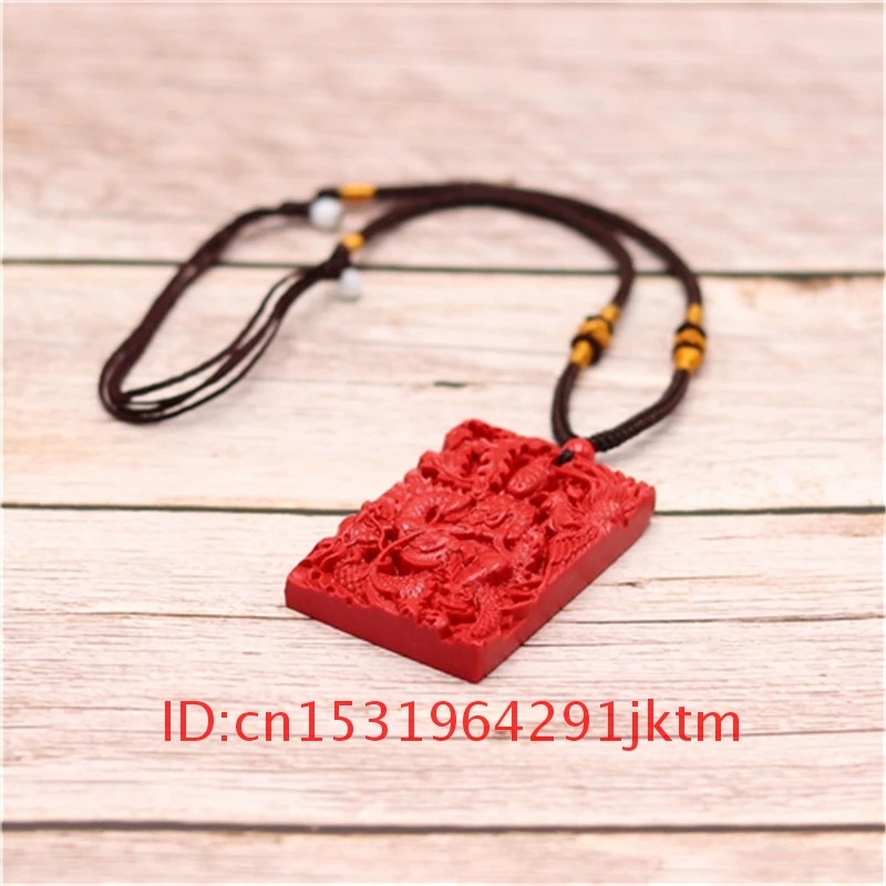 Резное красное женское ожерелье подарки мужская мода Cinnabar очаровательные