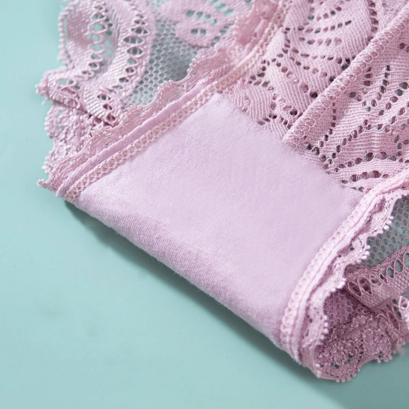 

2pcs/lot Women Sexy Lace Panties Hollow Underwear Mesh Breath Temptation European French Low-rise Antibacterial Briefs Lingerie