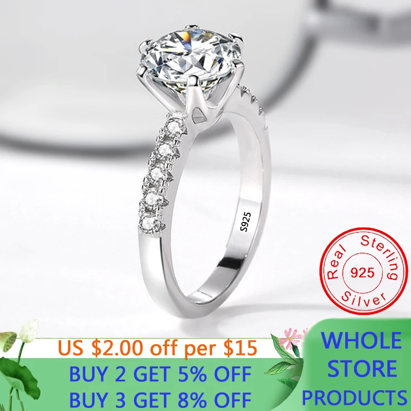 

LMNZB Original Tibetan Silver 925 Ring Classic Round 8mm Created Lab Diamond Engagement Wedding Band Jewelry For Women LR42