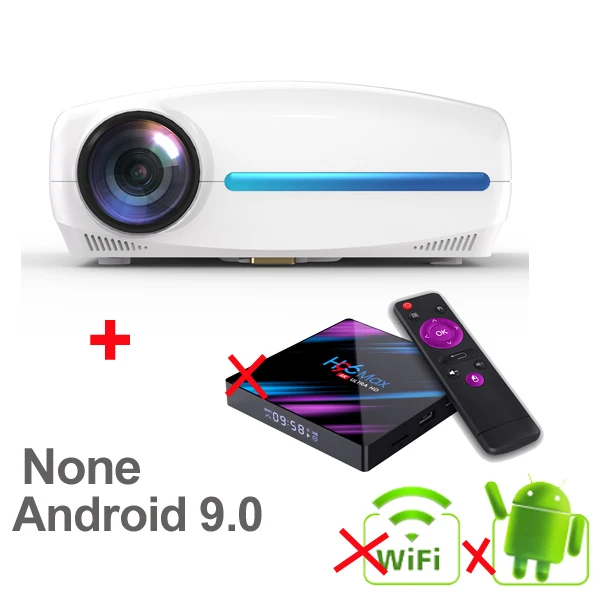 C2 Basic Projector WZATCO C2 4K Full HD 1080P светодиодный проектор Android 9,0 Wifi умный домашний кинотеатр Видеопроектор с цифровой коррекцией трапецеидального камня - Цвет: C2 Basic Projector