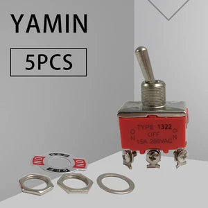 5pcs/lot E-SG-1321 DPST ON/ON Industrial Toggle Switches 1321/1322 Double pole single throw P125