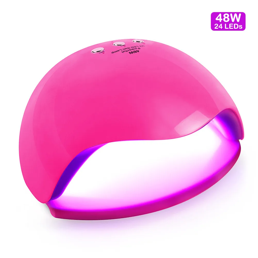 48W 24LEDS Rose 24/36/80 Вт УФ светодиодная лампа для ногтей Сушилка для ногтей гель лак 12/36 СИД УФ лампа для ногтей машина для отверждения 60 s/120 s таймер разъем USB - Цвет: 48W 24LEDS Rose
