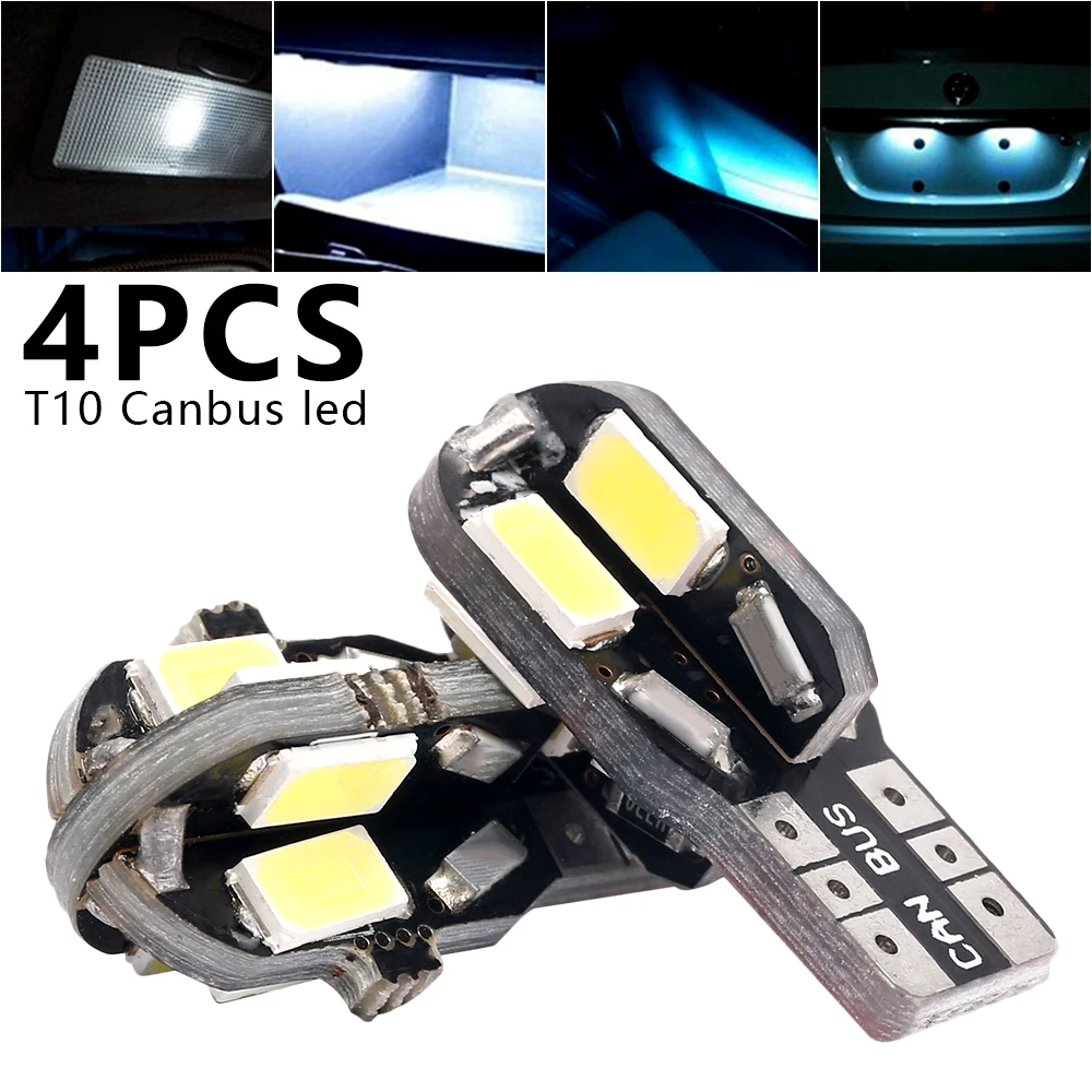 4 шт. T10 светодиодный декодирования светильник 5730 чип автомобильный украшения