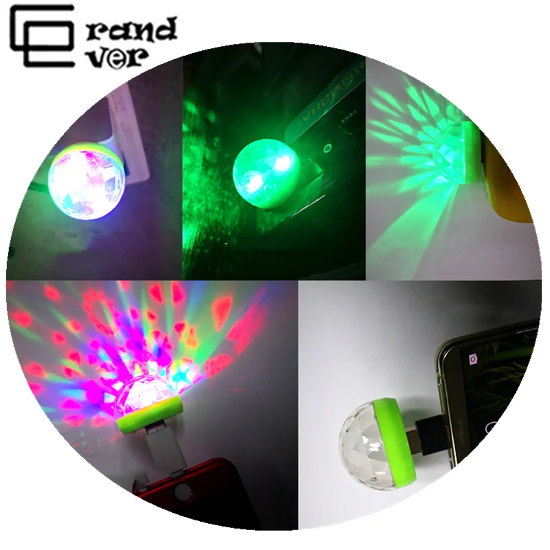 Мини светодиод машины USB атмосферный Свет Голосовое управление Кристалл