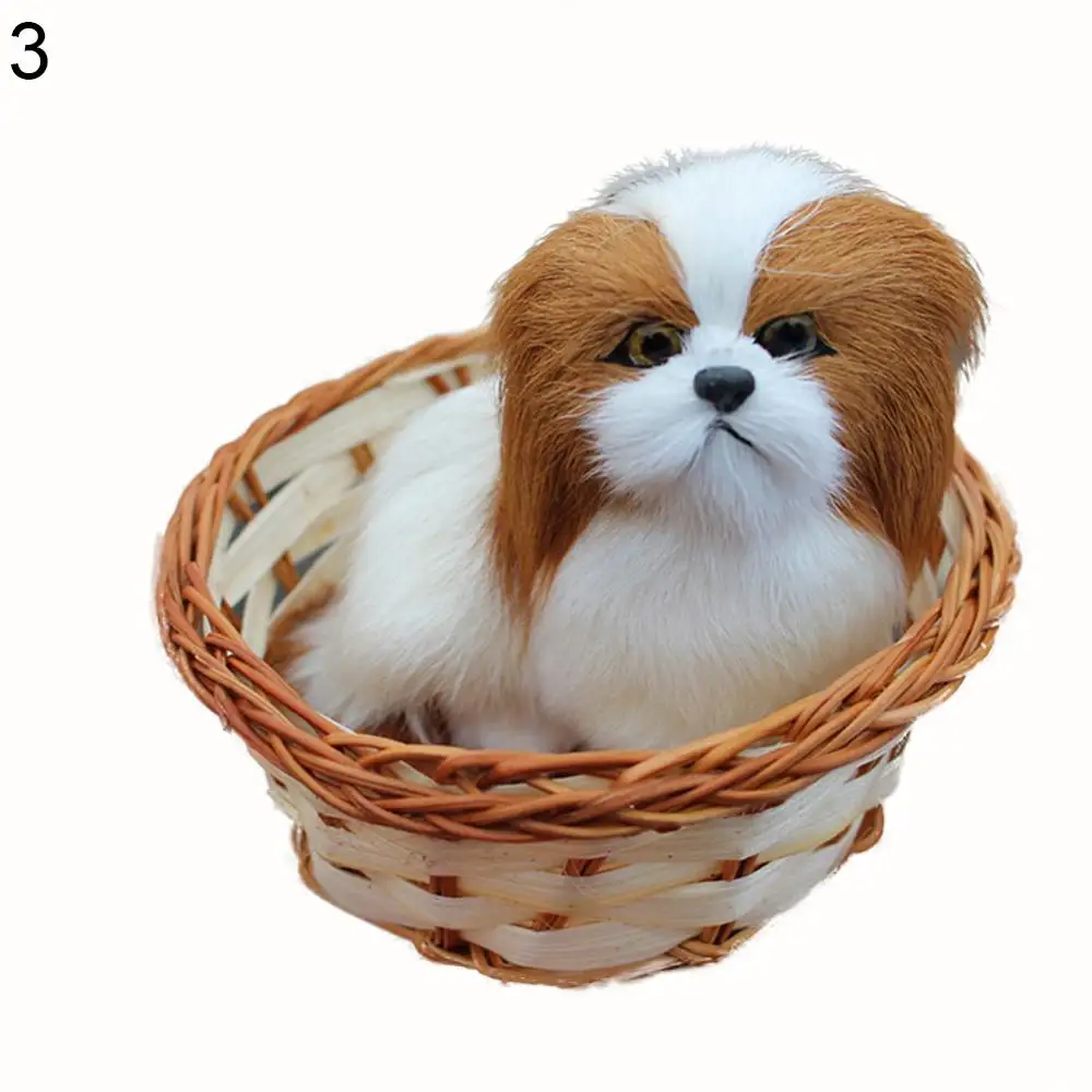 

Lovely Simulation Animal Doll Plush Mini Basket Cat Rabbit Dog Kids Xmas Toy