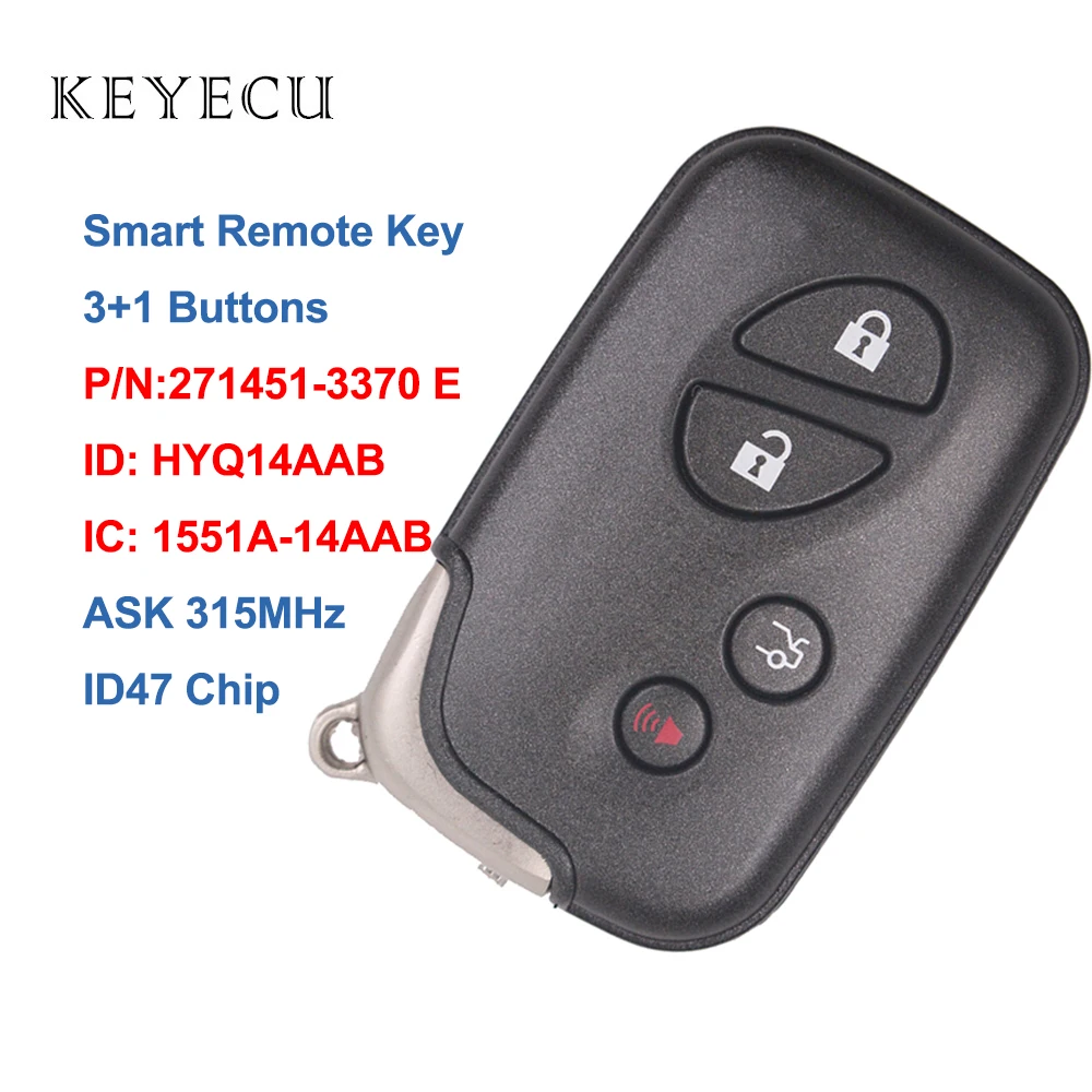 Автомобильный смарт ключ Keyecu ID47 с 4 кнопками для Lexus IS250 IS350 GS350 LS460 ES350 HYQ14AAB 1551A 14AAB