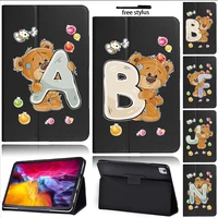 for apple ipad air 4th gen 10 9 2020 a2072a2316a2324a2325 ultra thin bear letter series tablet case stylus