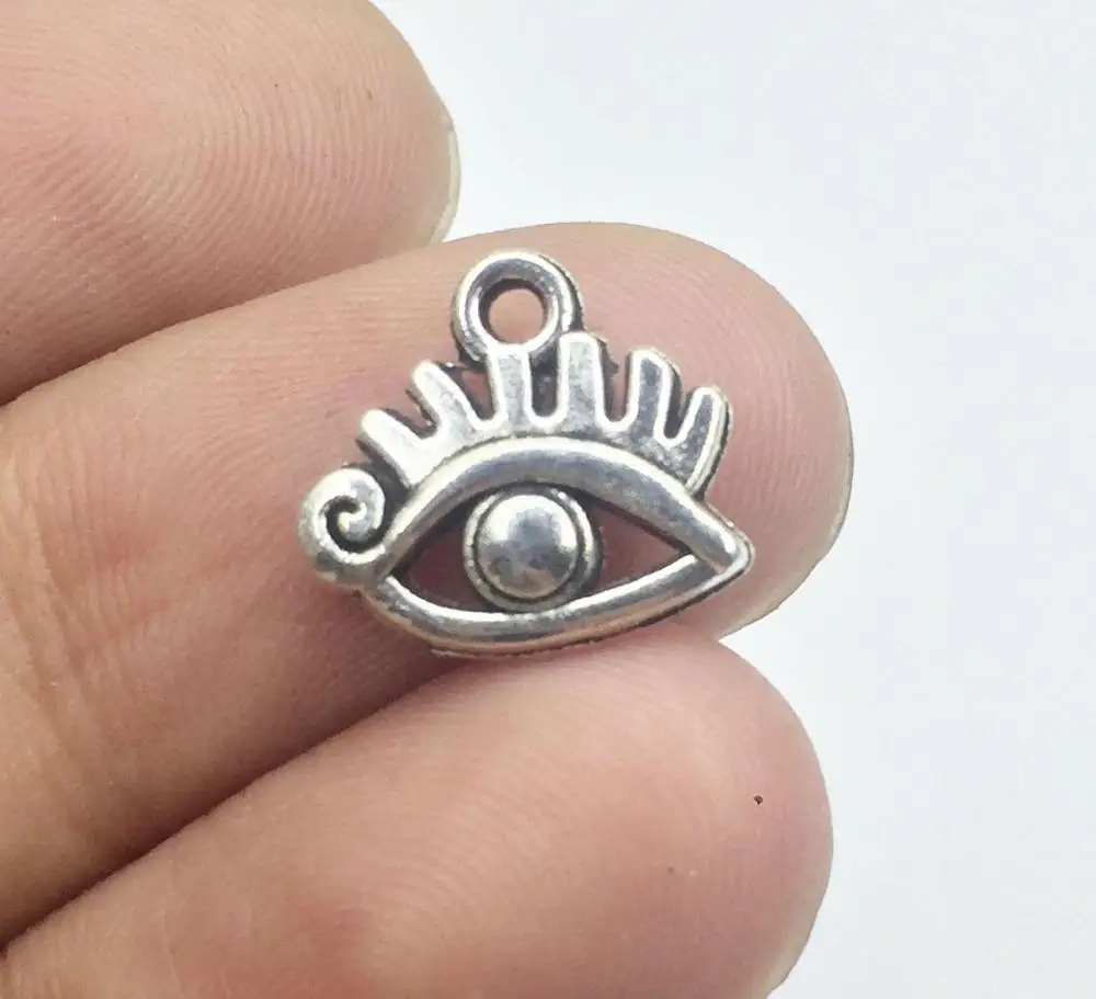Burnished silver Eruifa 20 шт 12 мм мини глаз Монета Золото/Посеребренная цинковая водвеска из сплава ювелирные изделия DIY ожерелье браслет серьги 2 цвета - Окраска металла: Burnished silver