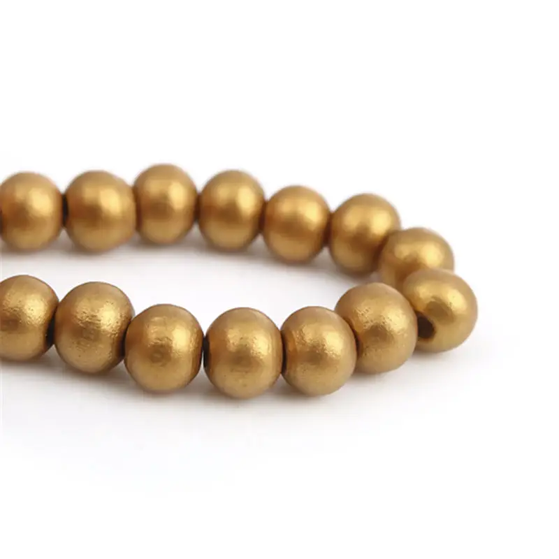 500 шт. деревянные бусины-разделители Hinoki круглые золотые бусины для изготовления