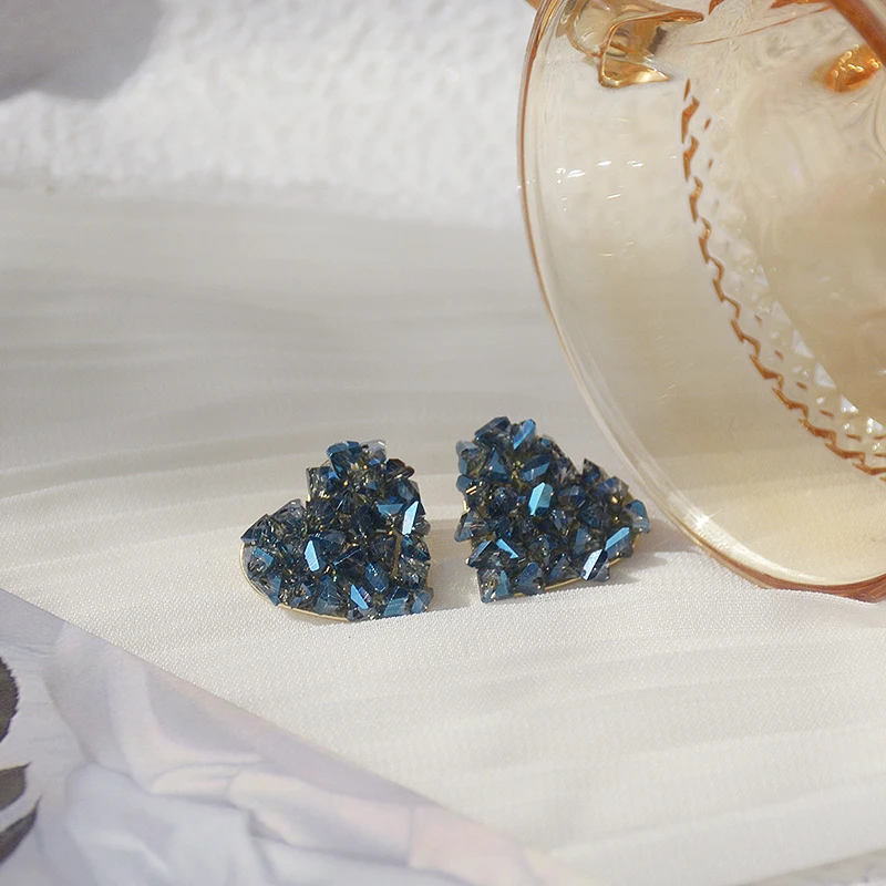 

Trendy Elegant 14K Real Gold Plated Small Gravel Heart Earrings for Women Top Shiny Zircon S925 Silver Needle Stud Jewelry Gift