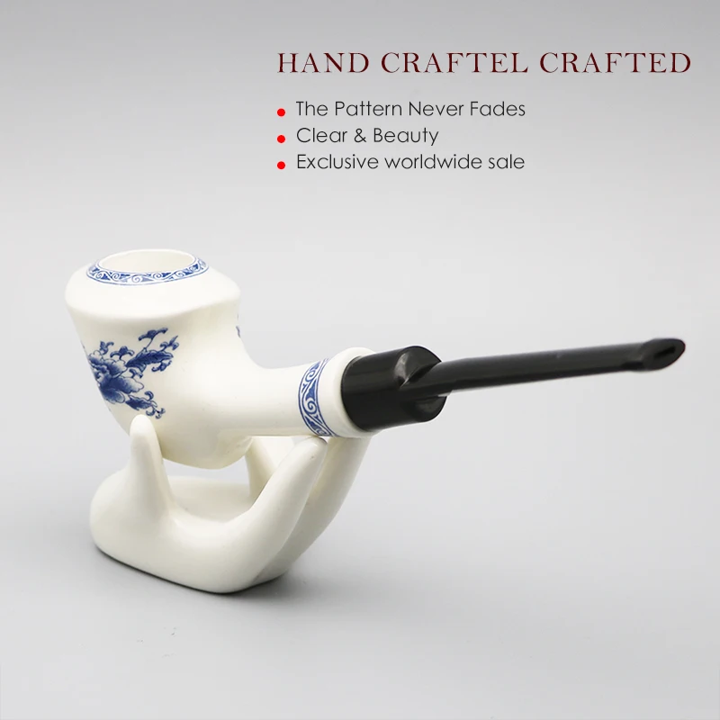 ▂Курительная сине белая фарфоровая курительная трубка с бесплатными
