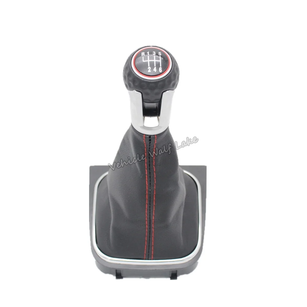 color Для VW Golf 5 V MK5 R32 GTI gtd 2004 2005 2006 2007 2008 2009 автомобилей Stying 5 Скорость Автомобильная липучка Шестерни ручка переключения с кожаный ботинок - Название цвета: color