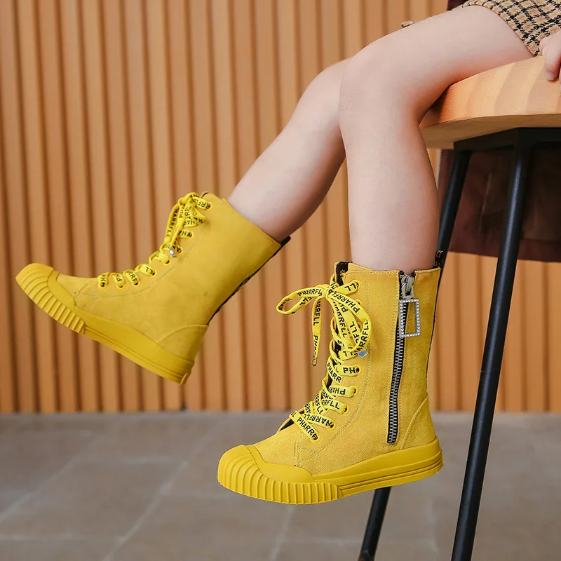 Полусапожки для девочек новинка осень зима 2020 детские ботинки в Корейском стиле