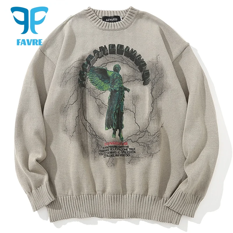 

Свитер Мужской трикотажный в стиле хип-хоп, с принтом