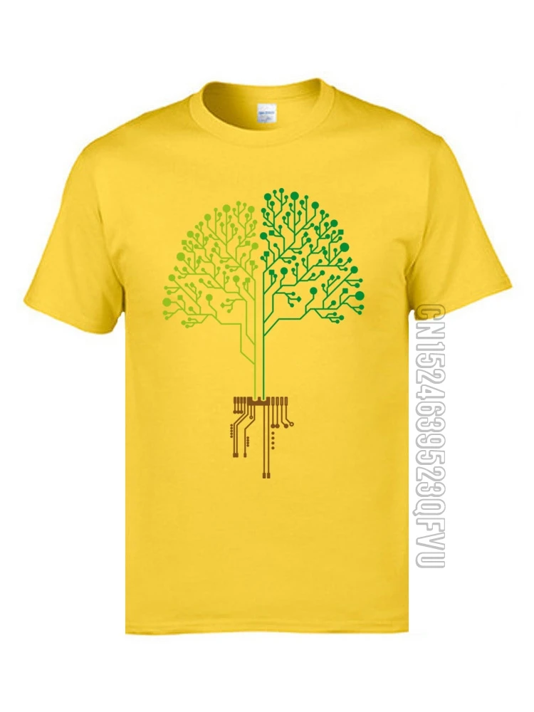 Мужские футболки с принтом IC Engineer Chip Tree желтые зеленые розовые модные