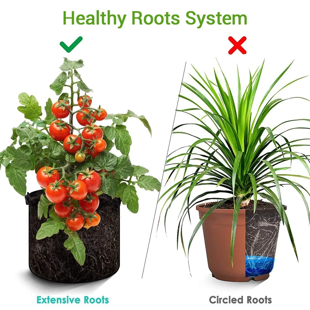 5Pcs большой емкости войлочный мешок расти растительное цветочных растений
