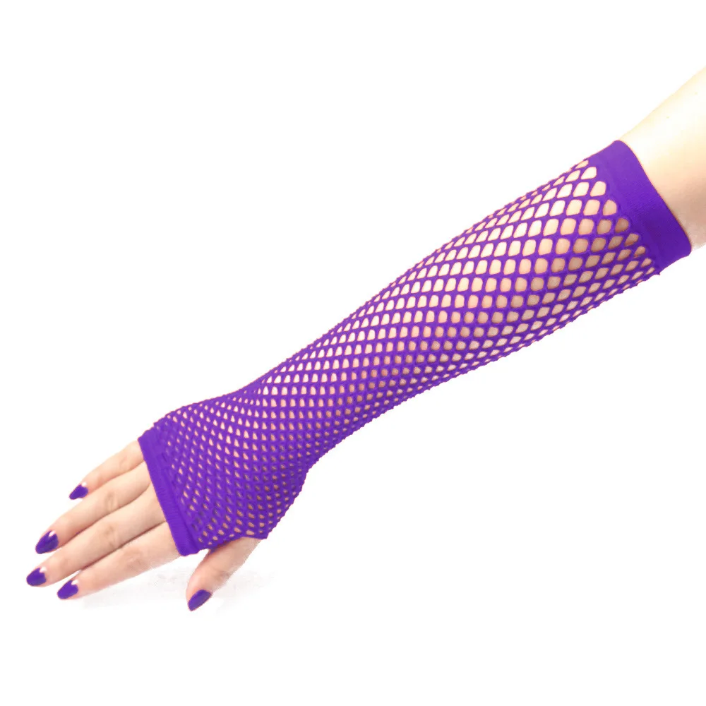 

Sexy Women Fishnet Gloves Lady Arm Long Sleeves Punk Nylon Elastic Half Finger Close-fitting Club Etiquette Fingerless Gloves