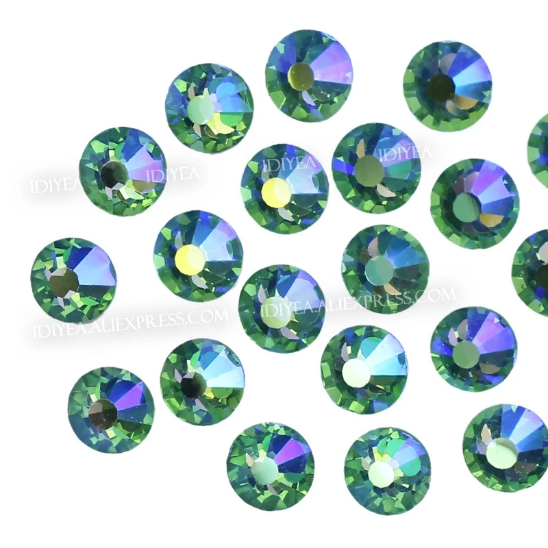 Стразы для дизайна ногтей Peridot AB SS3 SS4 SS5 SS6 SS10 SS20 SS30 блестящие стразы с плоской