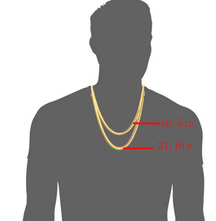 Мужские золотые ювелирные изделия цвет золото 5 мм модные новые ожерелья с