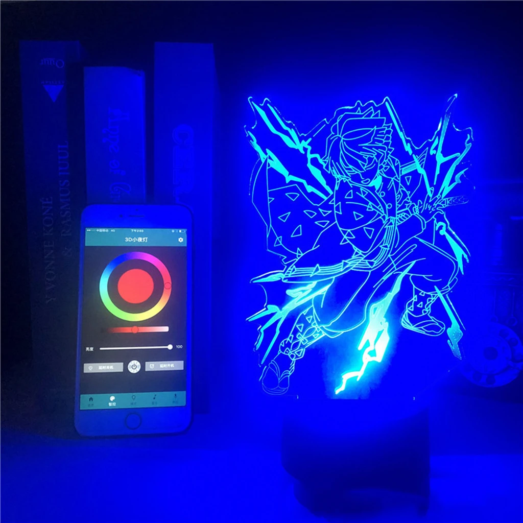 

Night Light Anime Demon Slayer Agatsuma Zenitsu The breath of thunder one type thunderbolt flash Lamp for Bedroom Decor Light