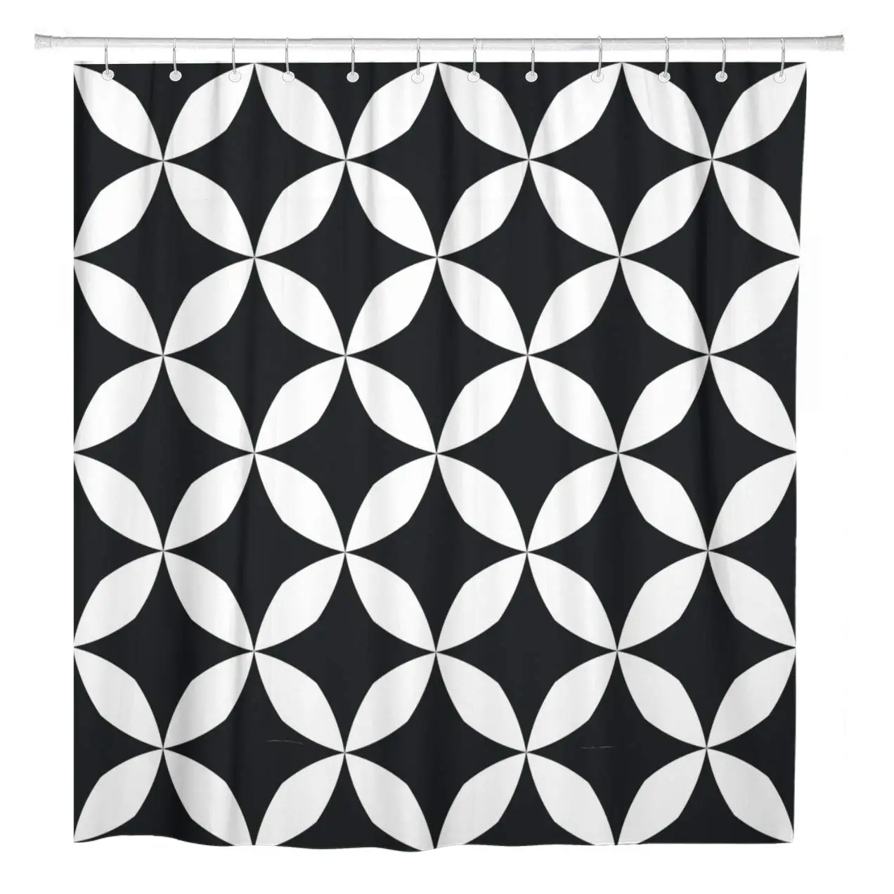 Водонепроницаемая занавеска для душа абстрактная белая штора из полиэстера