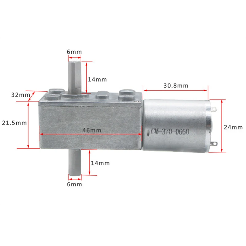 Двухвальный турбодвигатель С червячным редуктором высокий крутящий момент DV 6 в