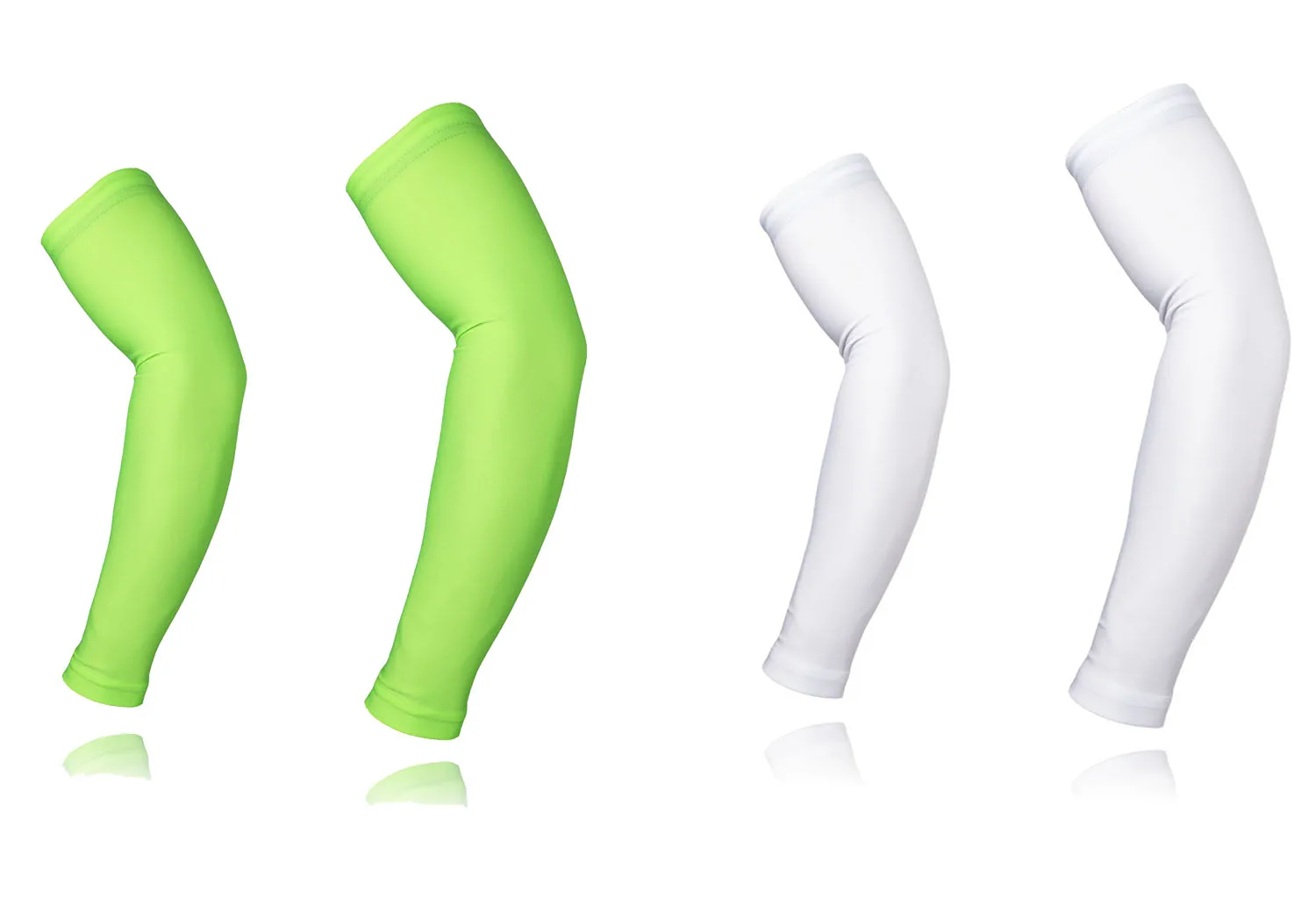 2pairs green white ARSUXEO рукава для велоспорта, теплые Рукава для рук, MTB, для бега, велосипеда, баскетбола, УФ-защита, рукава для рыбалки, гольфа, унисекс, быстросохнущие, XTN01 - Цвет: 2pairs green white