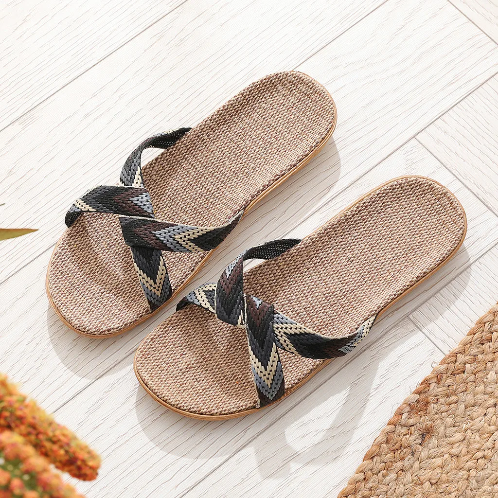 Сланцы для дома и пляжа Женские модные повседневные сандалии без застежки