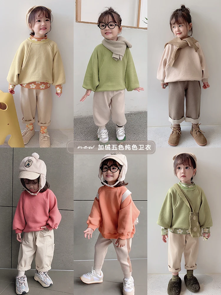 Детская толстовка с капюшоном однотонная Повседневная Верхняя одежда длинными