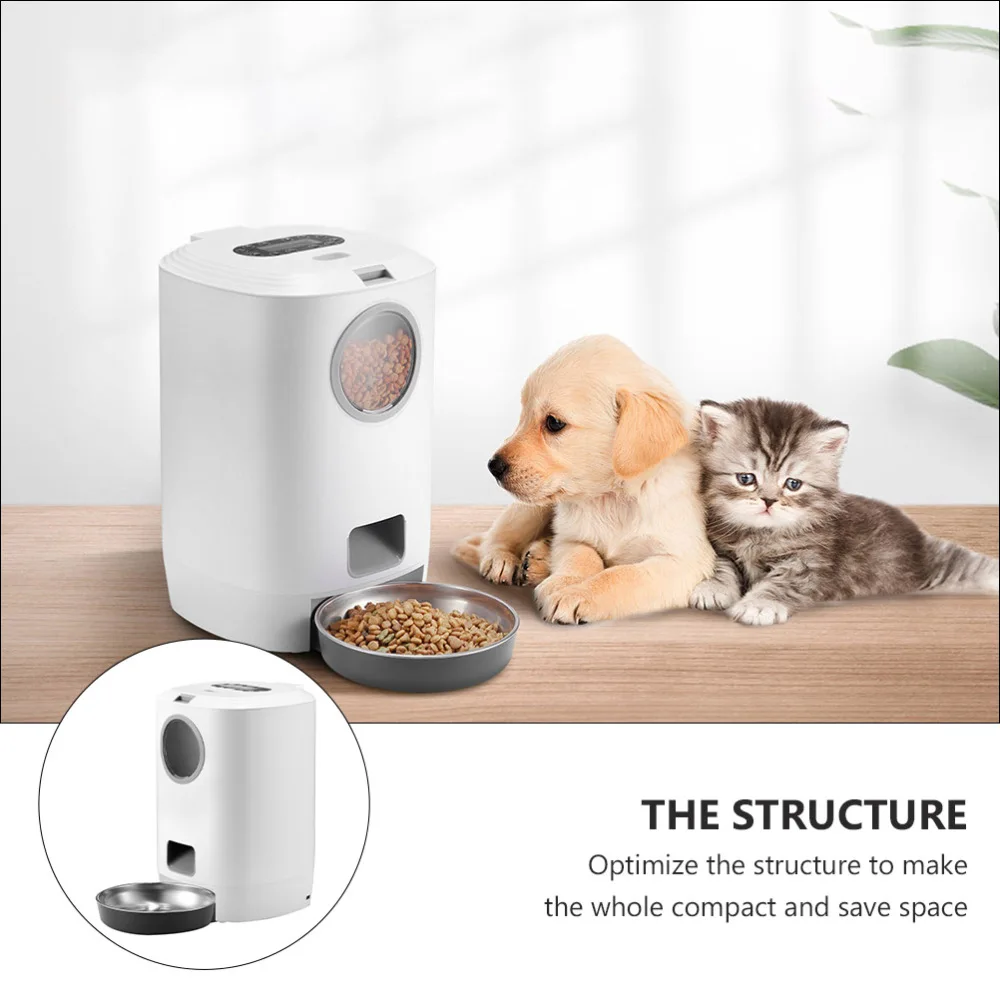 

1pc 4.5L Pet Food Container Smart Automatic Pet Feeder Dog Cat Food Feeder