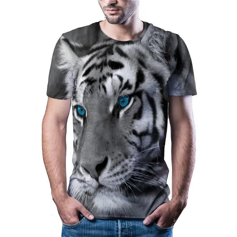 

2021 summer latest hot sale tiger head T-shirt casual sports Harajuku T-shirt Asian size code color printed 3DT shirt XXS 6XL