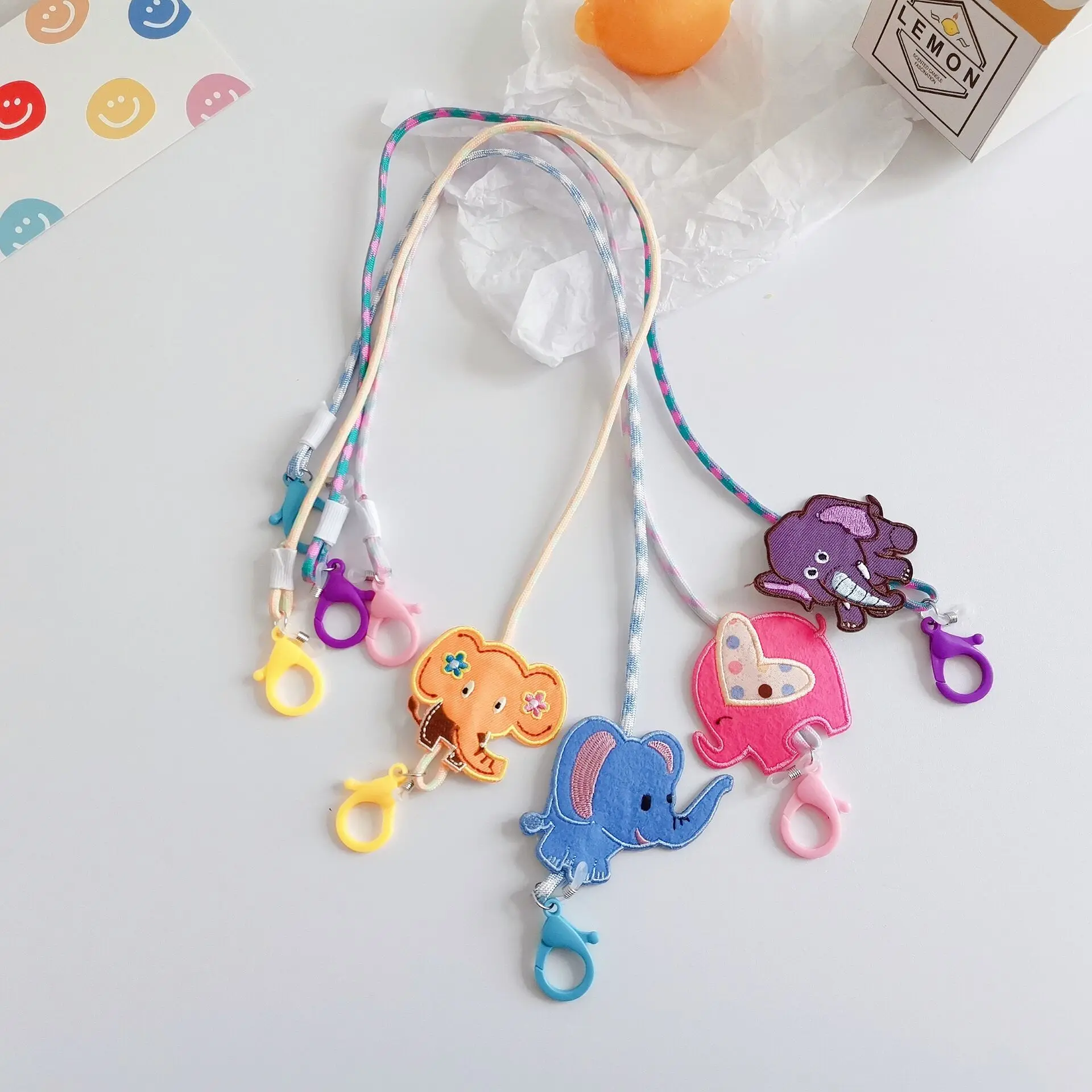 

New Candy Color Cartoon Elephant Lanyard Necklace Glasses Chain