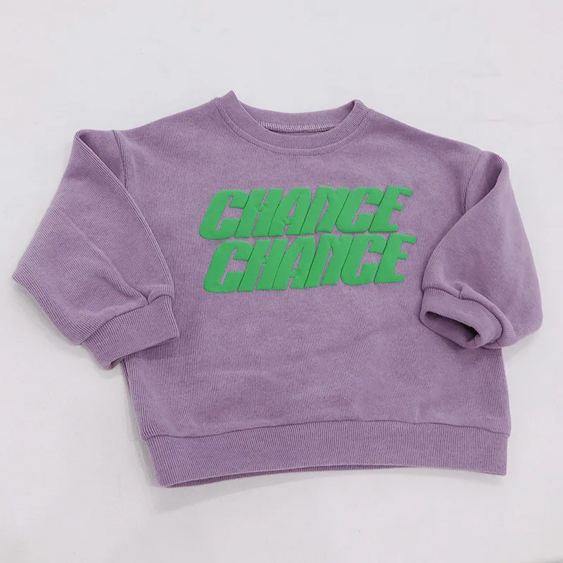 Толстовка для мальчиков и девочек с буквенным принтом хлопковые топы длинными