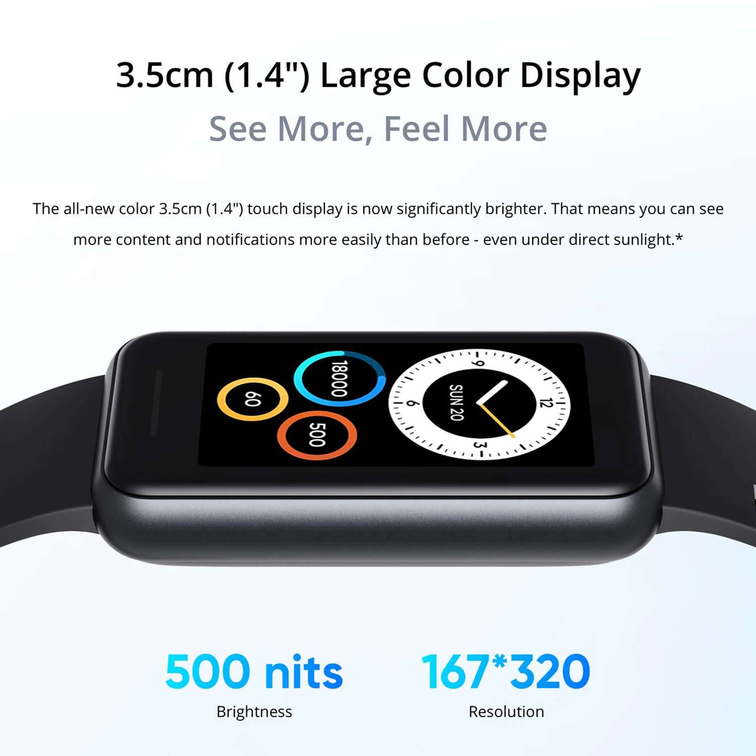 Умным браслетом realme Band 2 5 ATM водонепроницаемые 1.4 большим цветным экраном SpO2