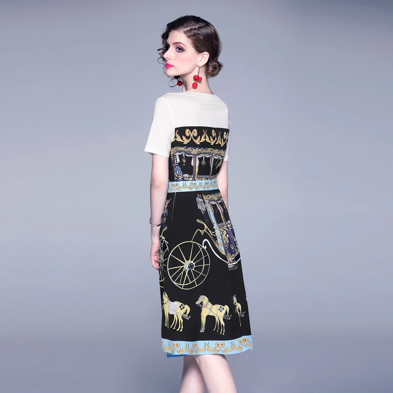 Новые высококачественные облегающие Теплые Ретро платья с принтом | Женская