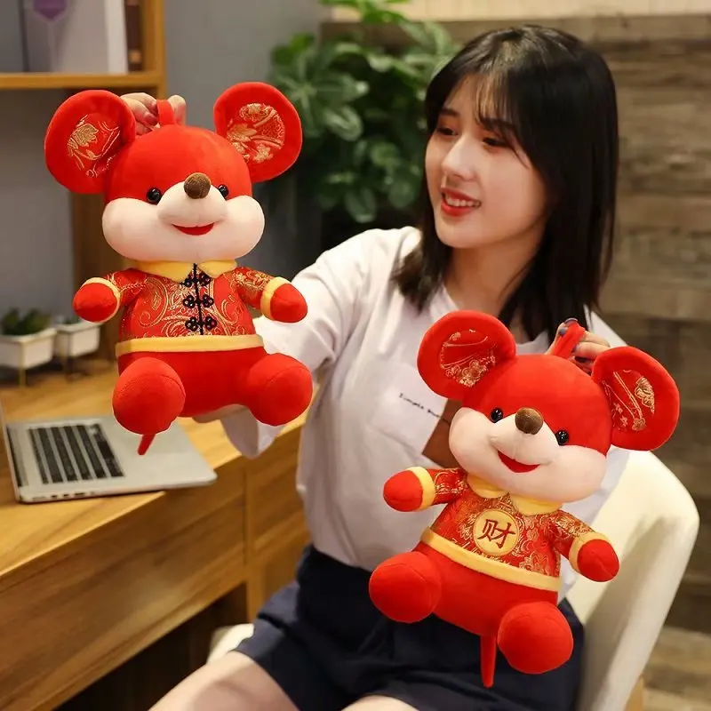 2020 крыса год игрушка талисман новый плюш Rad Мышь Мягкая кукла Китайский Новый Год