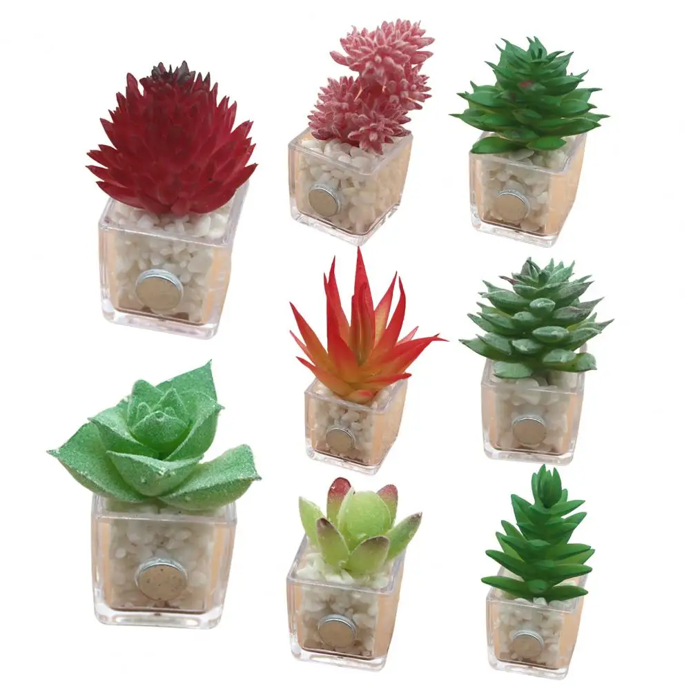 

Милые 3D магниты на холодильник, Мультяшные цветы, милые суккуленты, растения в горшке, магнитные офисные принадлежности для холодильника