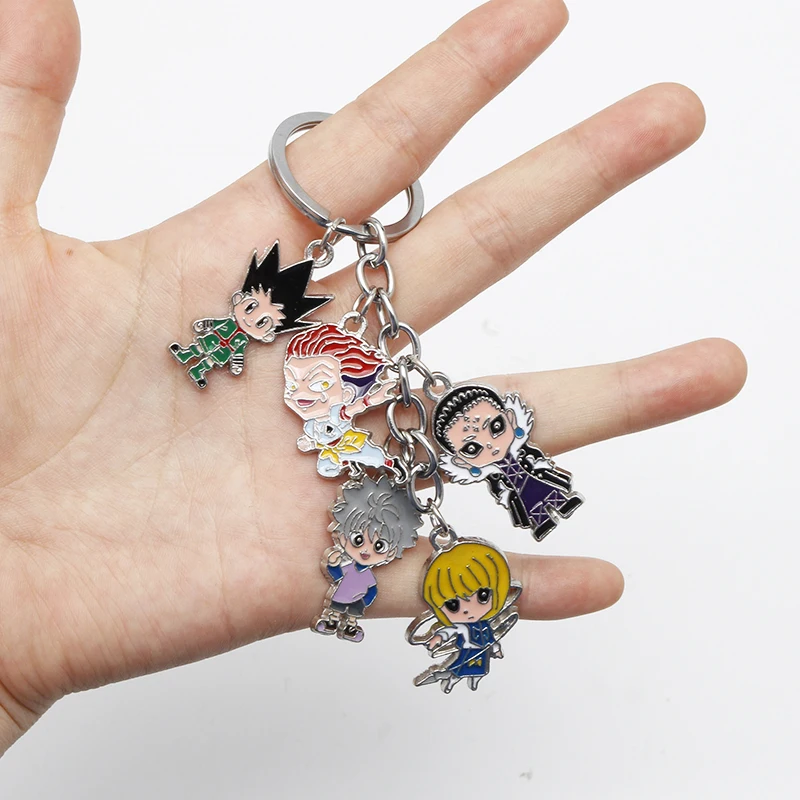 

Anime Trinket Keychain HUNTER×HUNTER Keyrings Cartoon Figure Pendant Keyholder Car Backpack Key Chains anime fans gift