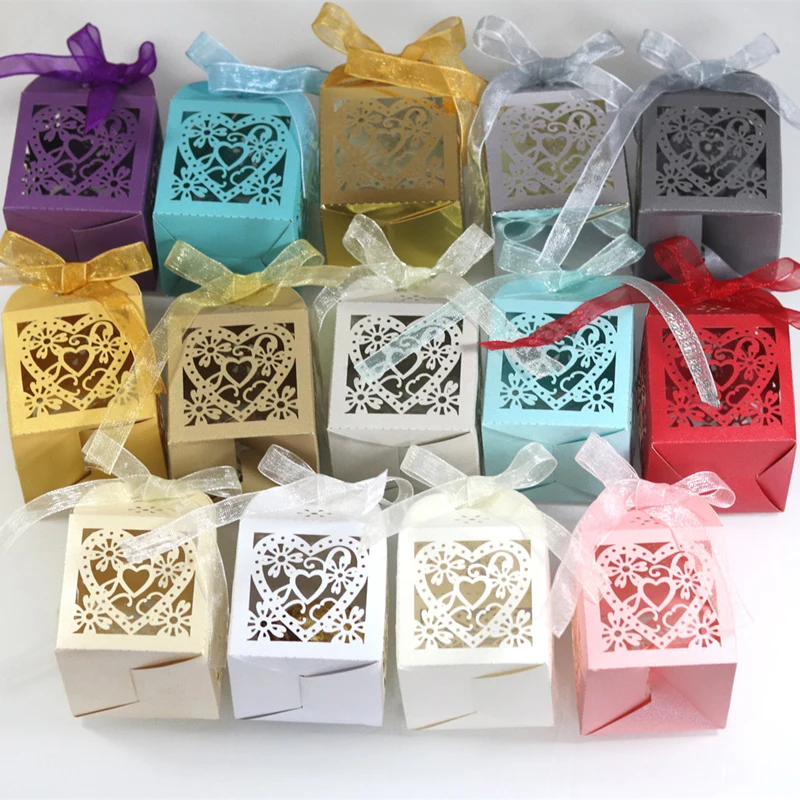 50 шт. коробка для конфет с бантом | Дом и сад