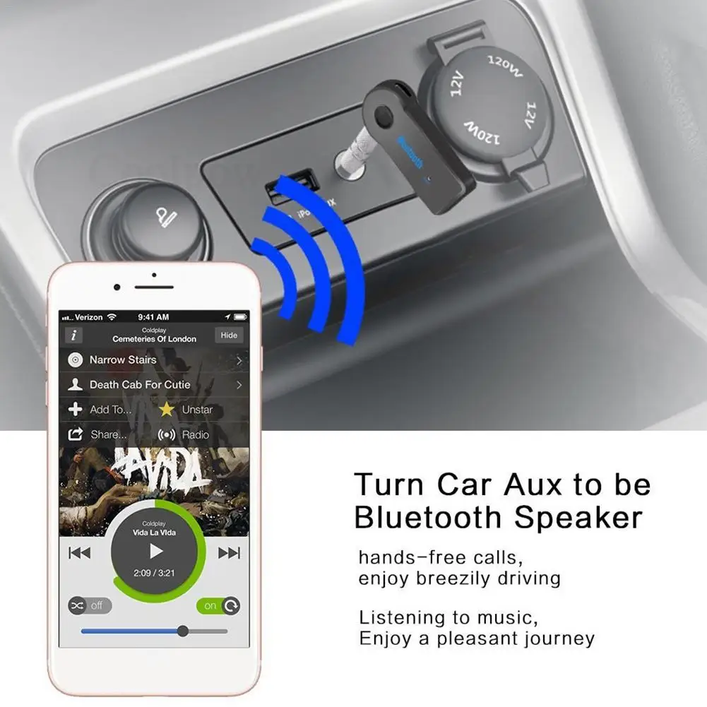 New Bluetooth AUX Receiver Built-in Mic 3.5mm Male To USB Charging For IPhone IPad Samsung HTC Smart-phone Etc | Автомобили и